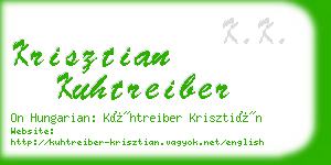 krisztian kuhtreiber business card